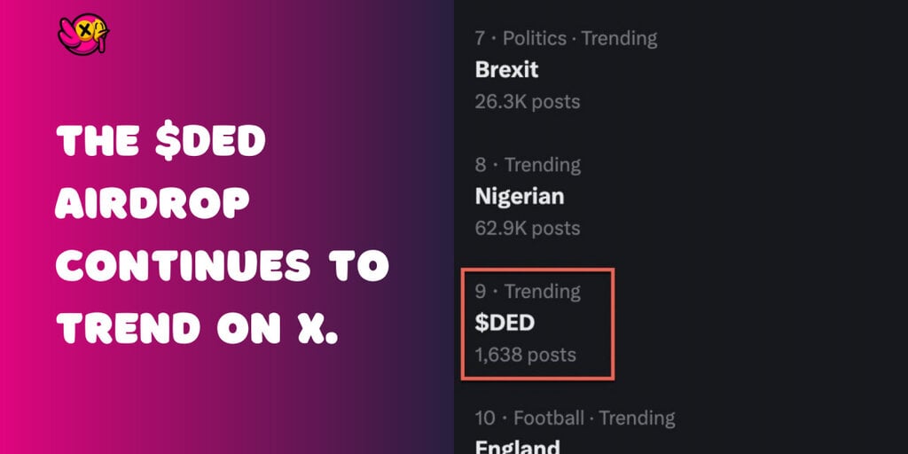 DED Trends on Twitter After Memecoin Snapshot Announcement