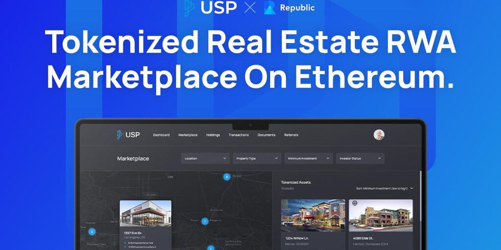 Ethereum-Based Tokenized Real Estate Platform USP Launches On Republic