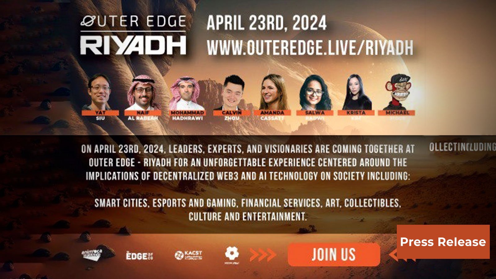 From LA to Riyad, Outer Edge Innovation Summit debuts in Saudi Arabia in Partnership with Animoca Brands and KACST